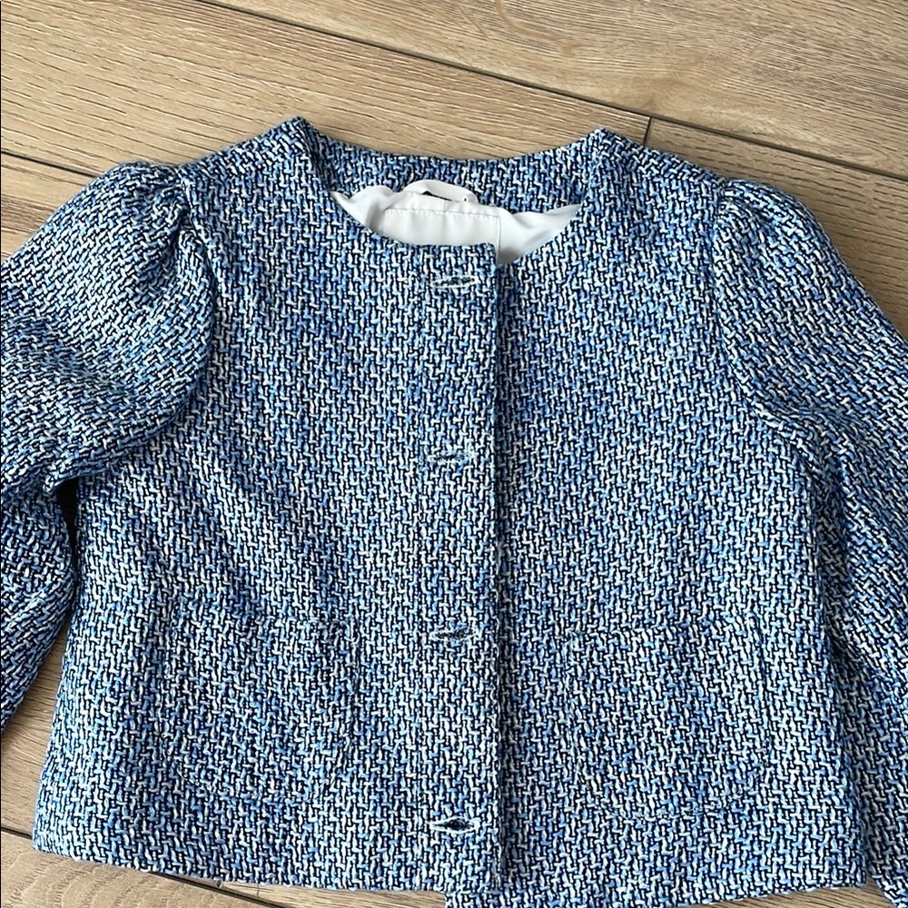 Janie and Jack Blue and White Textured Two-Piece Set size 5 and 4 - Picture 7 of 7